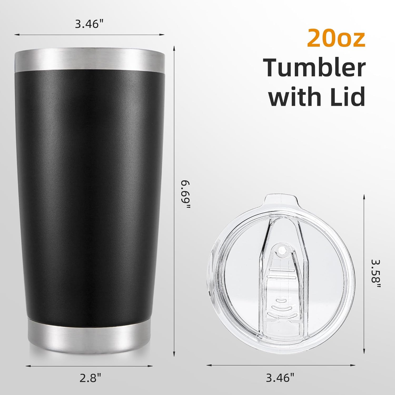 20oz Stainless Steel Tumbler 12 Pack Vacuum Insulated Coffee Cups4