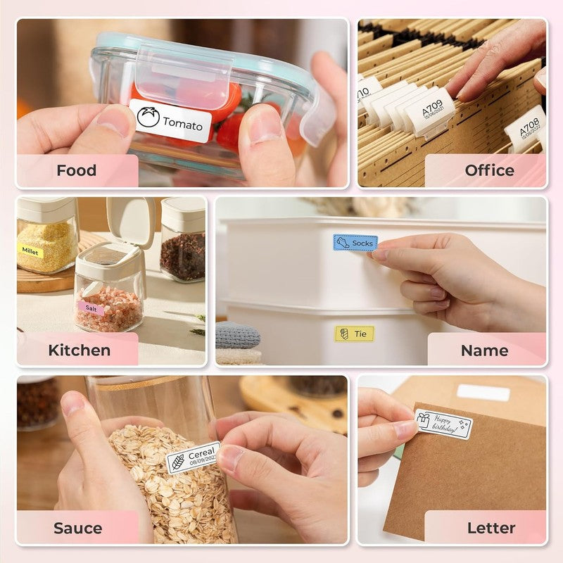 Pink Bluetooth Label Maker   Wireless Mini Printer for Home, Office & School7