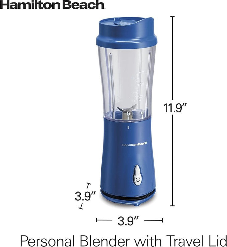 Portable Blender 14Oz BPA Free Cup w/ Lid, Stainless Blades, Blue 51132G7