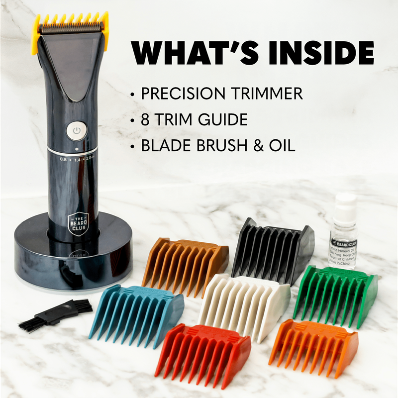 Precision Beard Trimmer for Men, 8 Guides with 45 Trim Settings Travel Barber Tr3