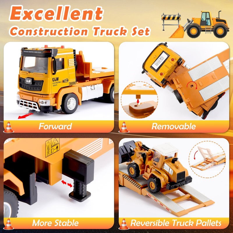 Engineering Construction Toys Set – Truck, Excavator & Bulldozer for Boys 3–71