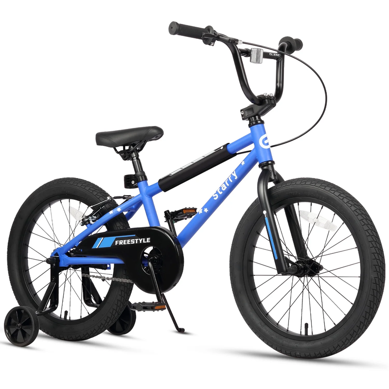 18in Kids BMX Bike w/ Training Wheels Coaster Brake Ages 6 9 Blue0