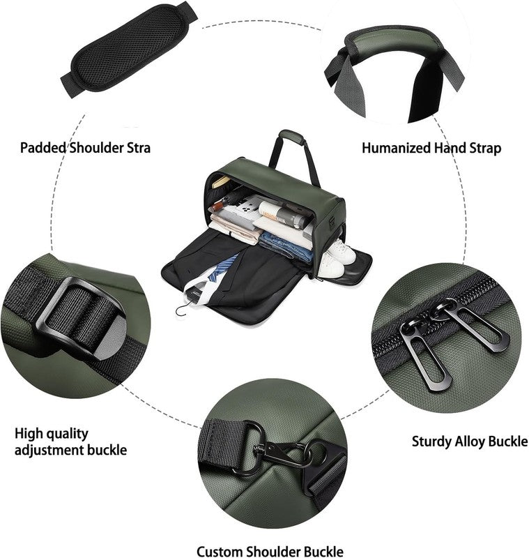 45L Garment Duffle Bag 3in1 Hanging Suit Travel Carry On Strap2