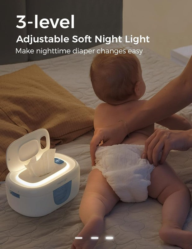 Baby Wipe Warmer 4 Temp Modes Fast Heating Night Light Blue3
