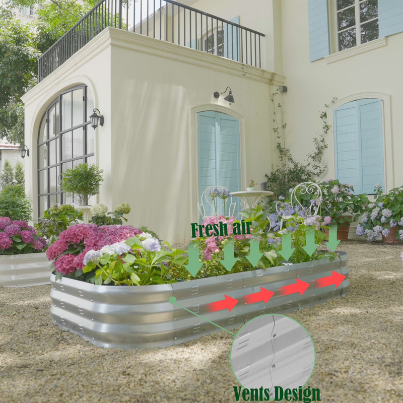Galvanized Raised Garden Bed Kit, Large Metal Raised Garden Beds for Vegetables,2