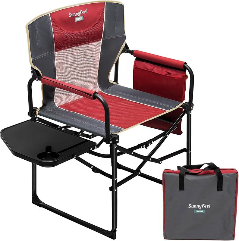 Oversized Camping Directors Chair, Portable Folding Lawn Chairs for Adults Heavy8