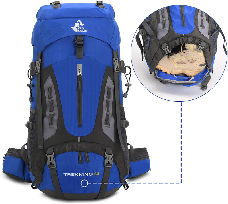 60L Hiking Backpack Waterproof Camping Travel Daypack w/ Rain Cover4