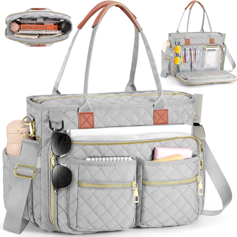 Large Capacity Womens Work Bag Multi-Functional Teacher Tote Bag with Laptop Com6
