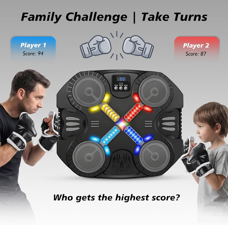 Music Boxing Machine Bluetooth Punching Target Wall Mount w/ Gloves Toy3