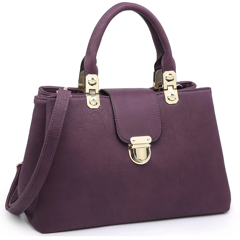 Women Satchel Handbag Vegan Leather Top Handle Medium Tote Shoulder Bag9