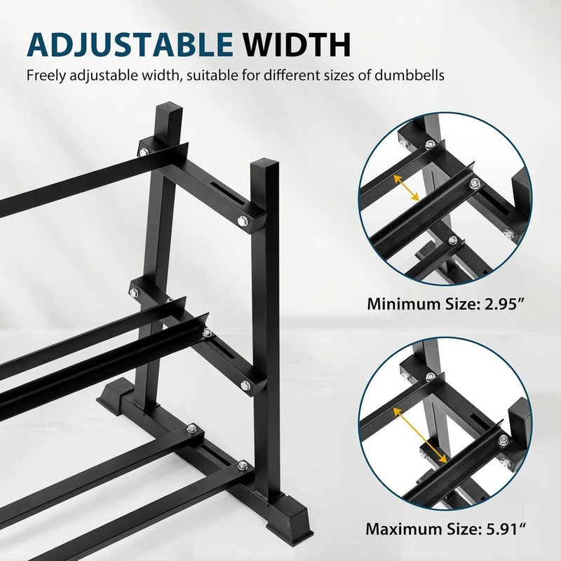 Dumbbell Rack with Weights Stand Home Gym Dumbbells Kettlebells 1100Lb3