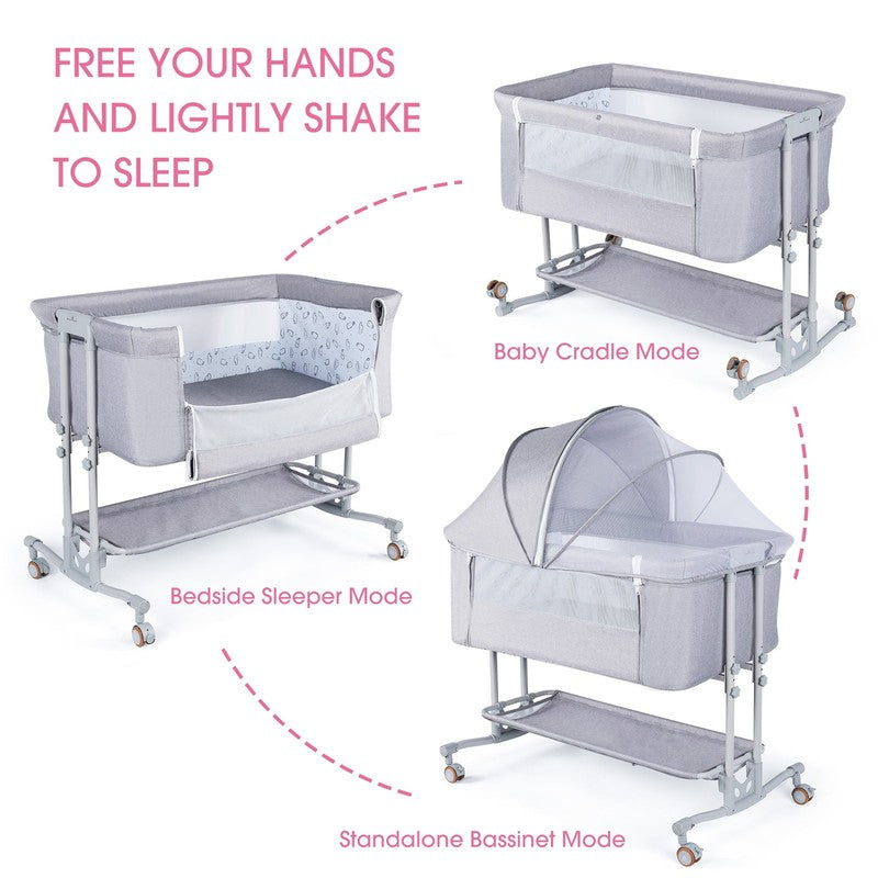 Baby Bassinet Bedside Sleeper Bassinet for 0 5 Months Baby Unisex (Light Grey)8