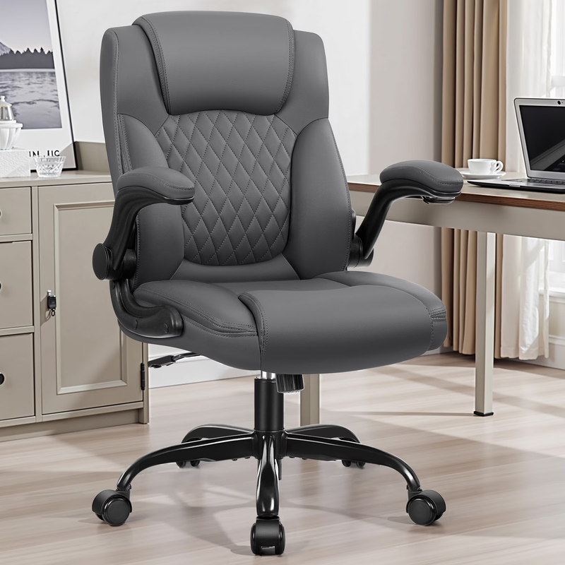 Ergonomic Leather Computer Office Chair 400LB Capacity Dark Gray7