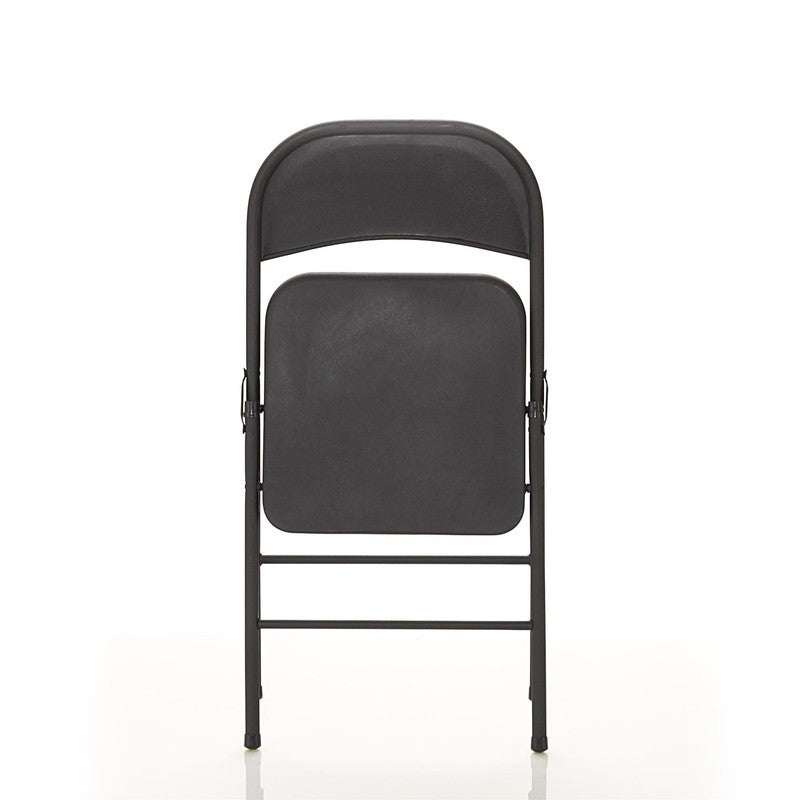 All Steel Metal Folding Chair, Double Braced, Black (Set of 4)10