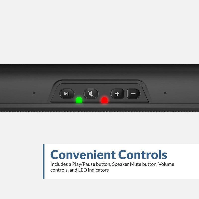USB Stereo Speaker Bar CA 2890 Clamps to Monitor with Convenient Controls5