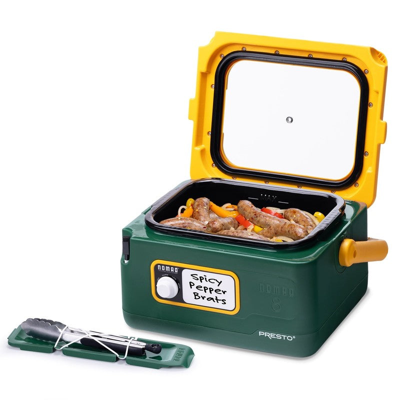 8 Quart Nomad Traveling Slow Cooker, Green/Gold1