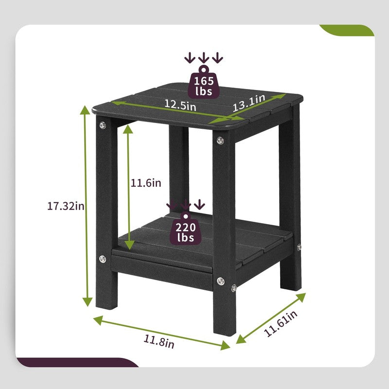 | Patio Garden Side Table with 2 Layer Storage,Outdoor End Tables for Your Adiro2