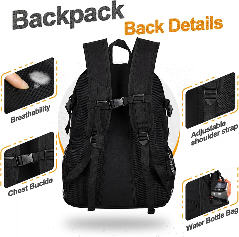 Soccer Basketball Backpack w/ Ball & Shoe Compartment Sports Travel Bag4