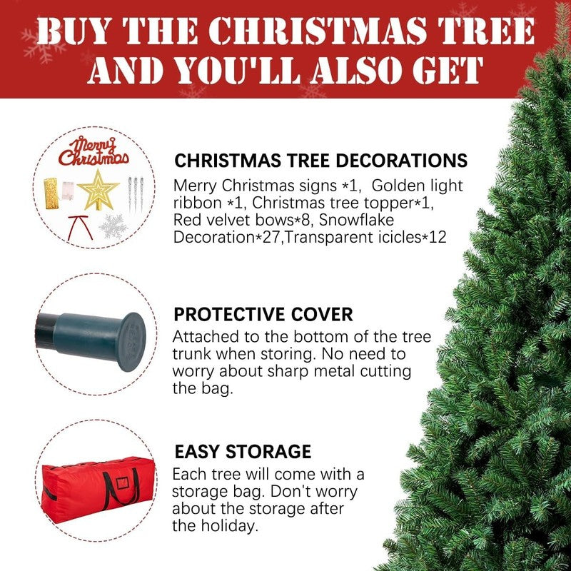 5FT Green Christmas Tree, Small Spruce Artificial Holiday Xmas Tree with 600 PVC4