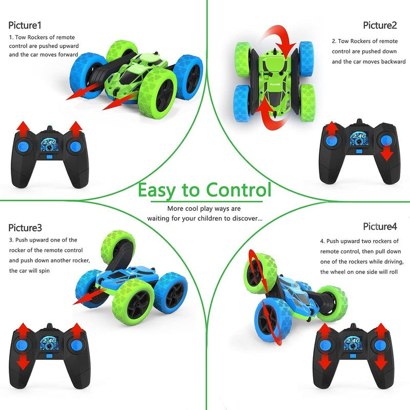 Remote Control Car for Kids, 360° Rotating Double-Sided RC Car with LED Headligh3