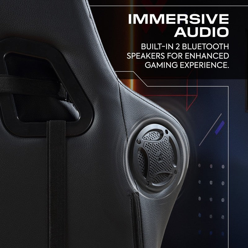 Honeycomb Faux Leather PC Gaming Chair, Black3