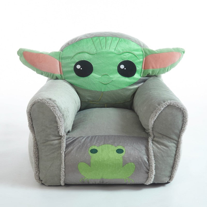 Star Wars the Mandolorian Baby Yoda Figural Kids Bean Chair, Grey11