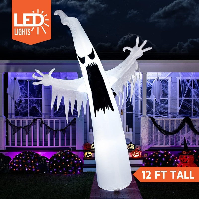 12Ft Halloween Ghost Inflatable w/ LEDs Outdoor Yard Blow Up Decoration1