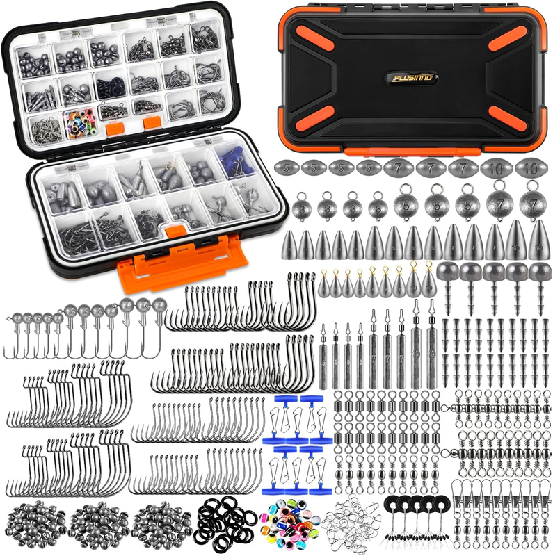 Fishing Tackle Box Kit: 264/397 Pcs Accessories for Bass & Trout Fishing0