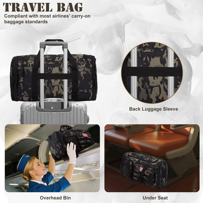 Tactical Duffle Bag for Travel Expandable 52L Large Duffle Bag for Men Gym Duffe6