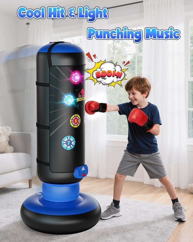 Kids Punching Bag with LED Scoring Lights Music Boxing Toy Ages 4 121