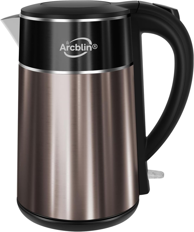 Electric Kettle 1.8L 1350W Double Wall Stainless Steel Auto Shut Off Dry Gold9