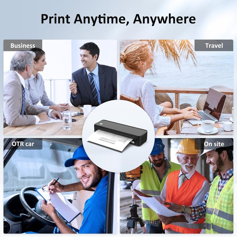 Portable Inkless Bluetooth Printer with Case & 3 Paper Rolls, Black5