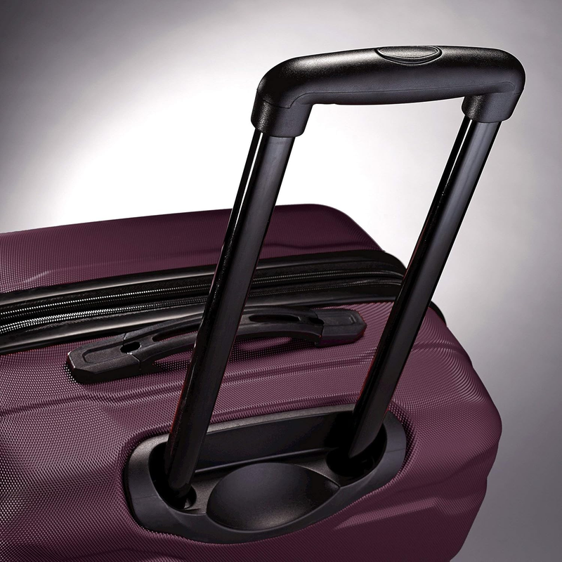 28" Hardside Expandable Luggage Spinner Wheels Checked Suitcase Purple2