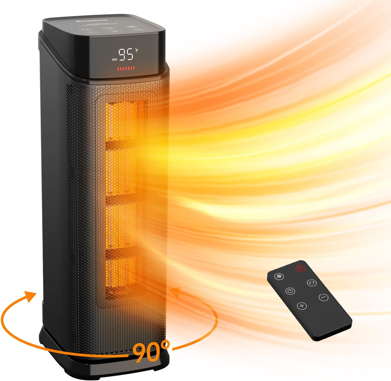 1500W Tower Space Heater Indoor w/ Thermostat Remote 90° Oscillating8