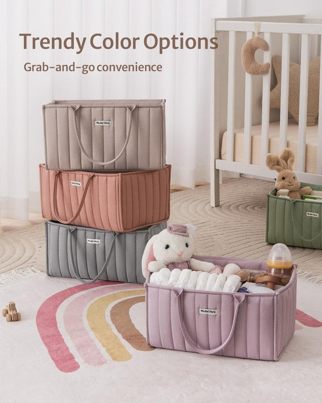 Baby Diaper Caddy Organizer Storage Basket Newborn Essentials Mauve7