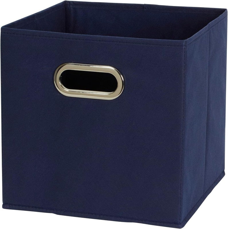 6 Pack Navy Blue Fabric Storage Bins with Handles, Foldable Closet Cubes2