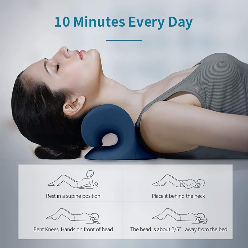 Neck Shoulder Relaxer Cervical Traction TMJ Pain Relief Dark Blue5