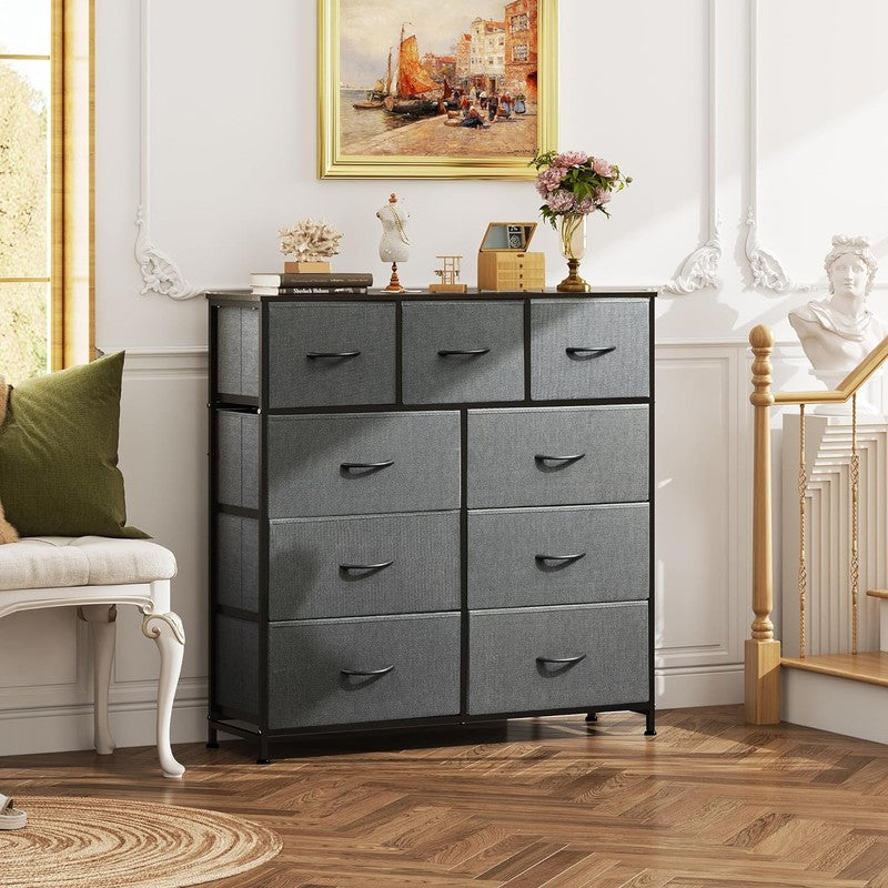 9 Drawer Dresser, Fabric Storage Tower for Bedroom, Hallway, Entryway, Closet, T8