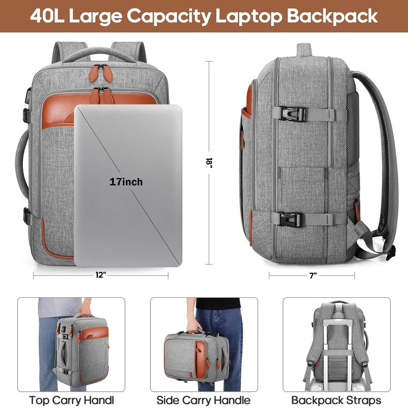 Travel Backpack for Men & Women Carry on Backpack Flight Approved 40L Waterproof6