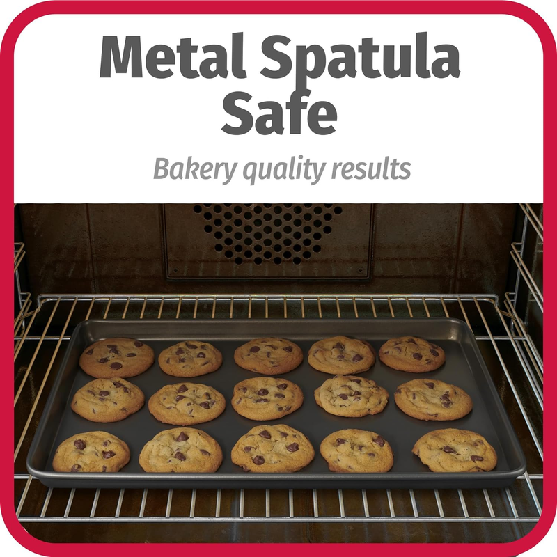 3PC Nonstick Baking Sheet Set Carbon Steel Cookie Pans Gray6