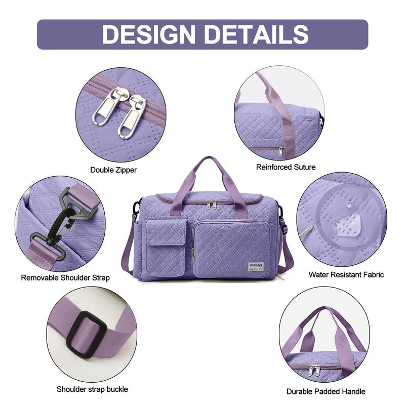 Travel Duffle Bag for Women Men, Weekender Overnight Bags Carry on Gym Bag with4