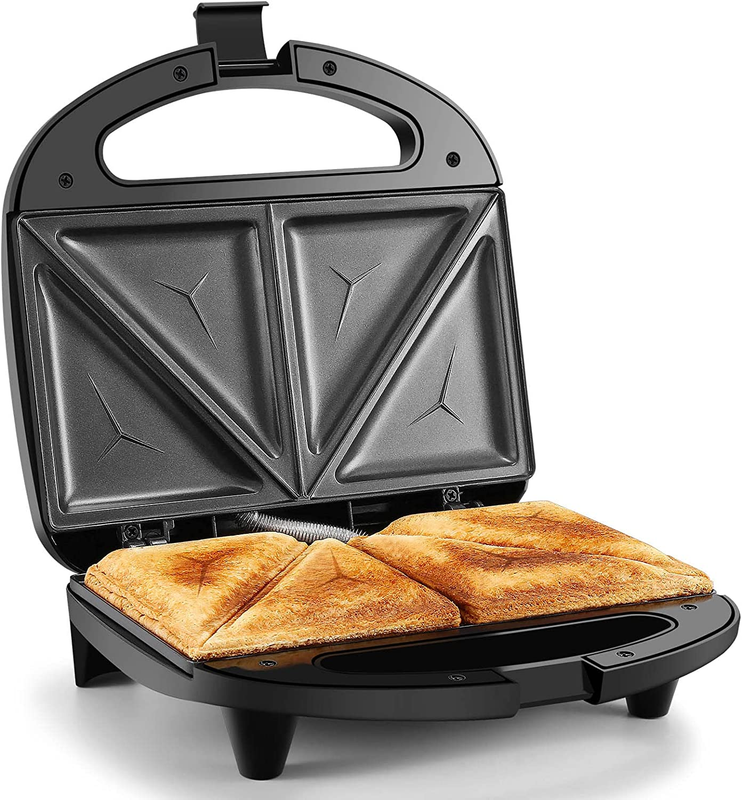 2 Slice Sandwich Maker Grilled Cheese Nonstick Triangle Plates 750W0