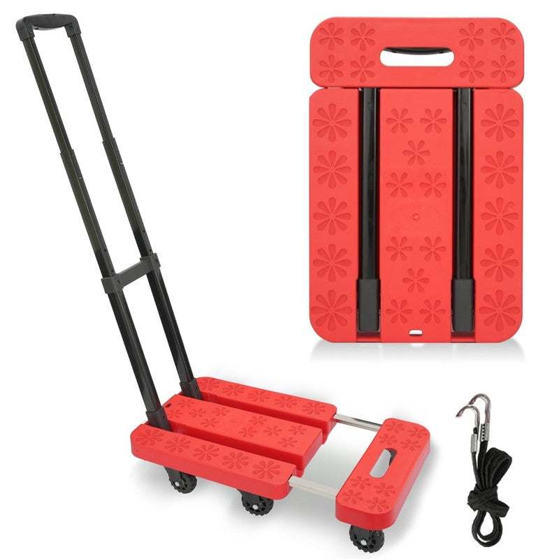 BAOKALER Folding Hand Truck Heavy Duty Dolly Cart 6 Wheels Foldable Red11