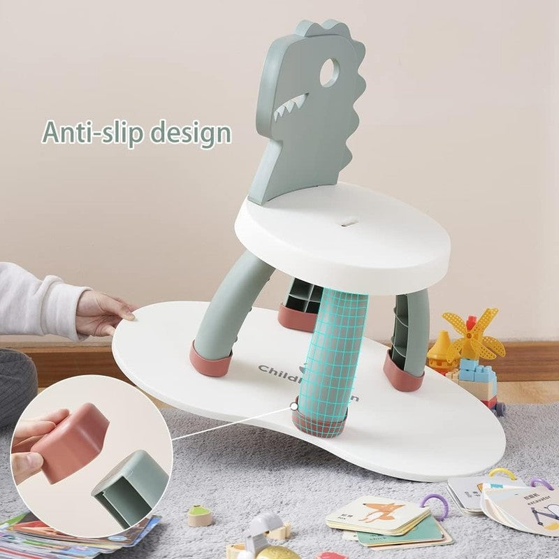 Toddler Dino Chair Plastic Kids Chair Ergonomic Step Stool Indoor Outdoor Green7
