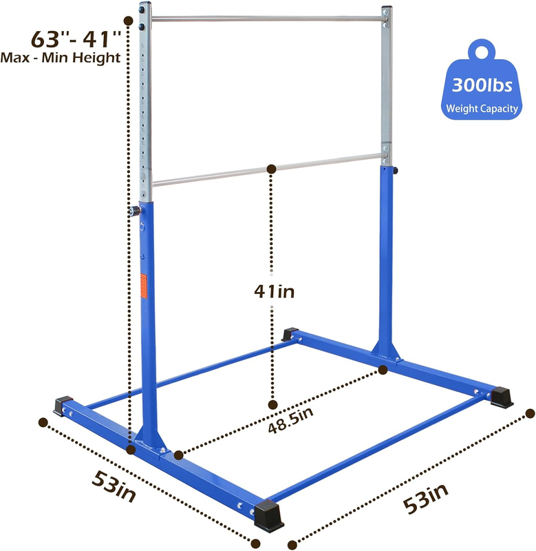 Kids Gymnastics Bar 11 Level Adjustable Thick Horizontal Bar Home Training4