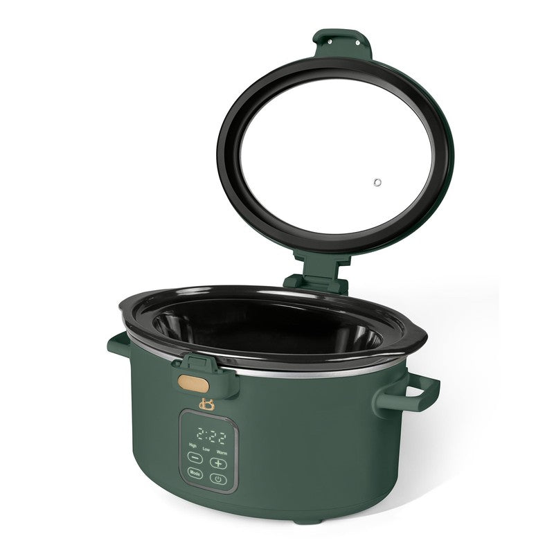 4 Qt Digital Slow Cooker with Hinged Locking Lid, Thyme Green by Drew Barrymore5