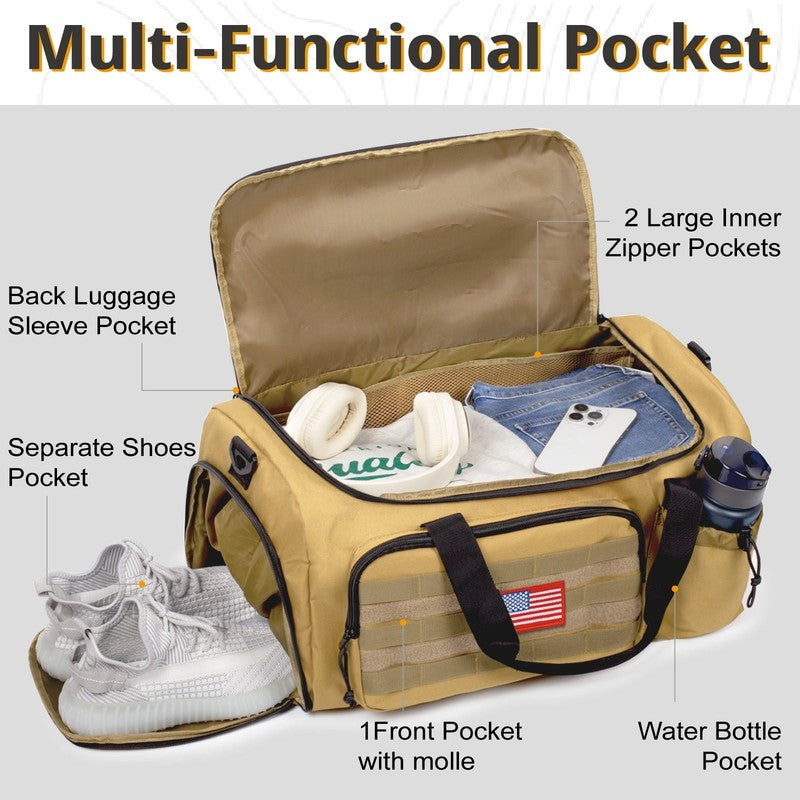 2 In 1 Gym Duffle Bag 60L Convertible Travel Bag Shoes Compartment Luggage2
