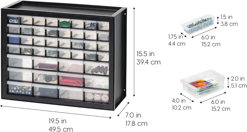 Screw Tool Organizer Small Parts Cabinet, 44 Drawer, Electronics Hardware Nuts a2