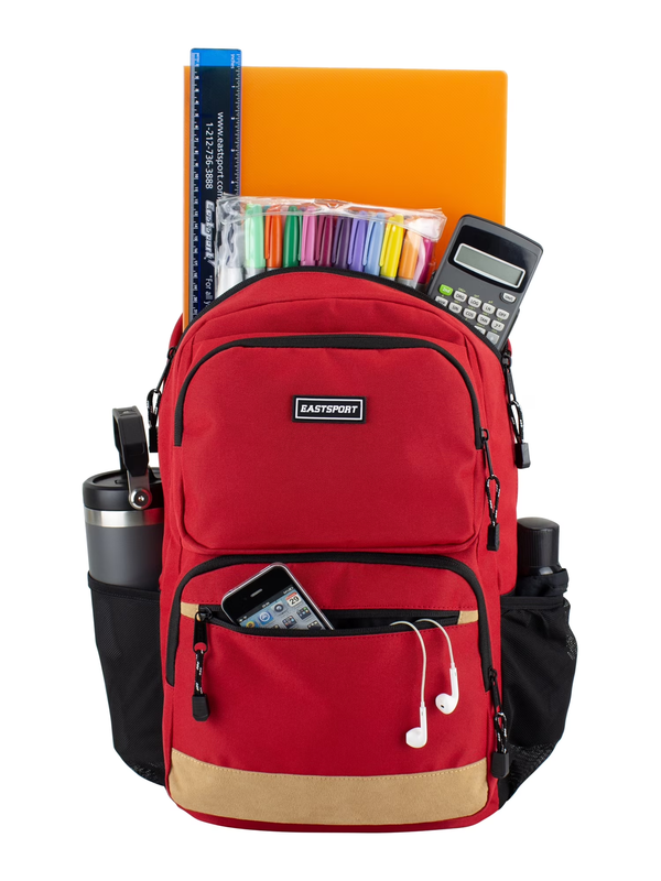 Unisex Aurora Core 17" Backpack Laptop School Bag Crimson Red7