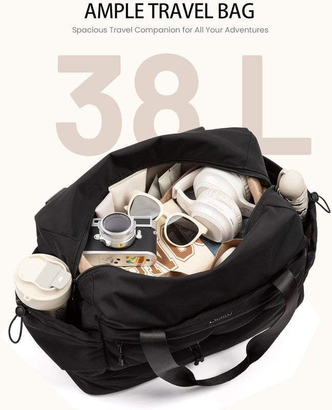 Travel Duffel Bag Women Weekender 38L Overnight w/ Shoe Compartment 2Pc2